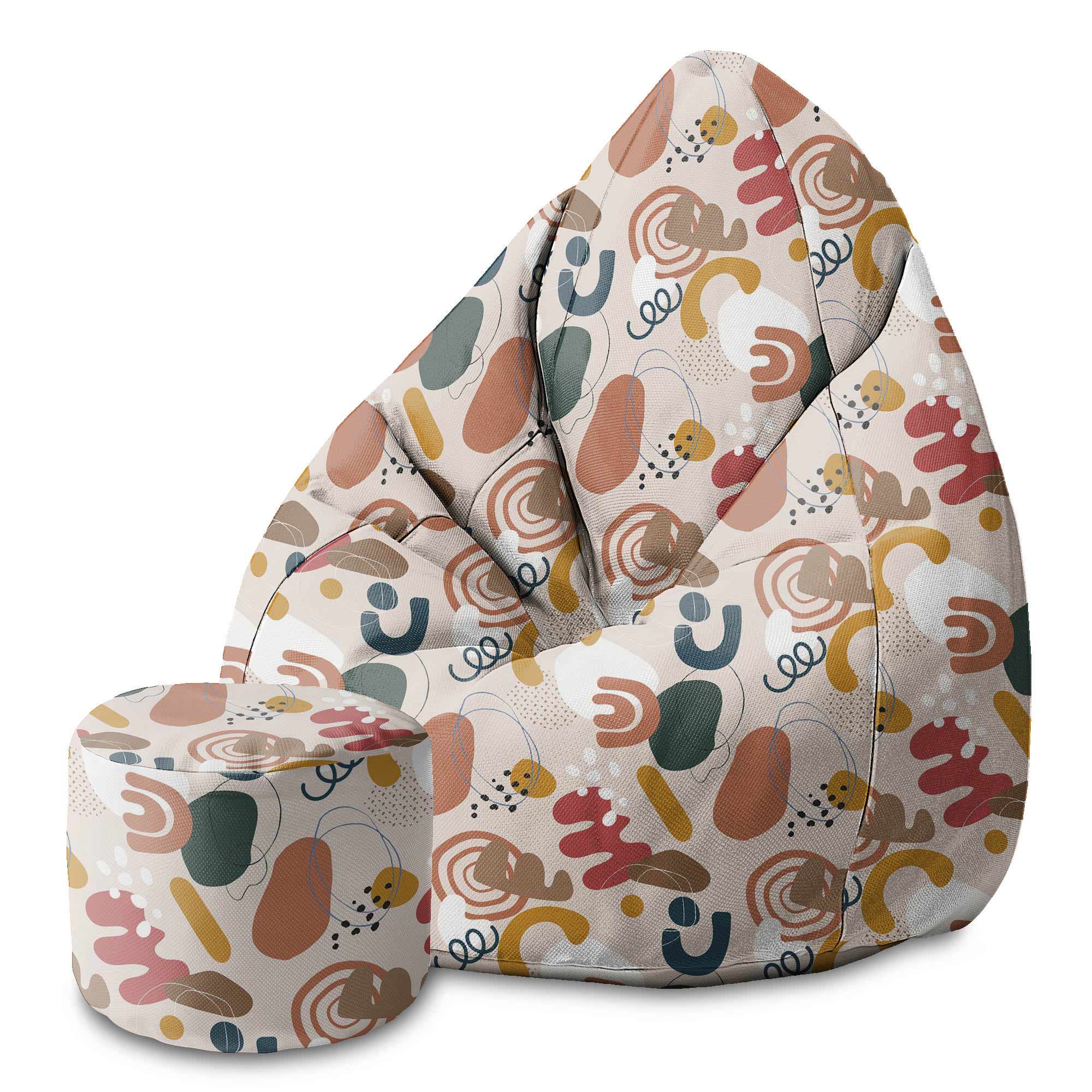 Round pouf footstool Irregular Shapes-Oxford