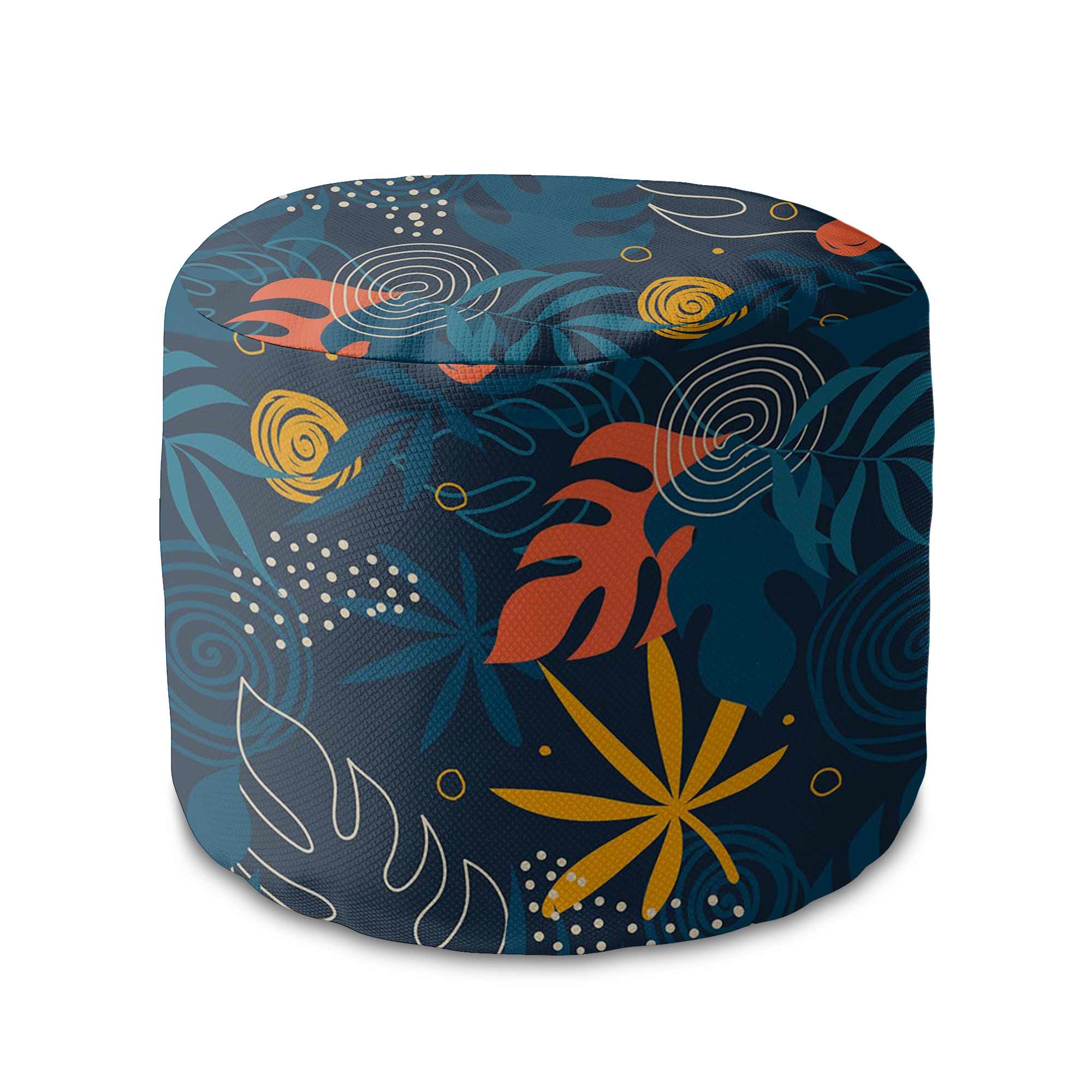 Runder Hocker Fußstütze Doodle Exotic