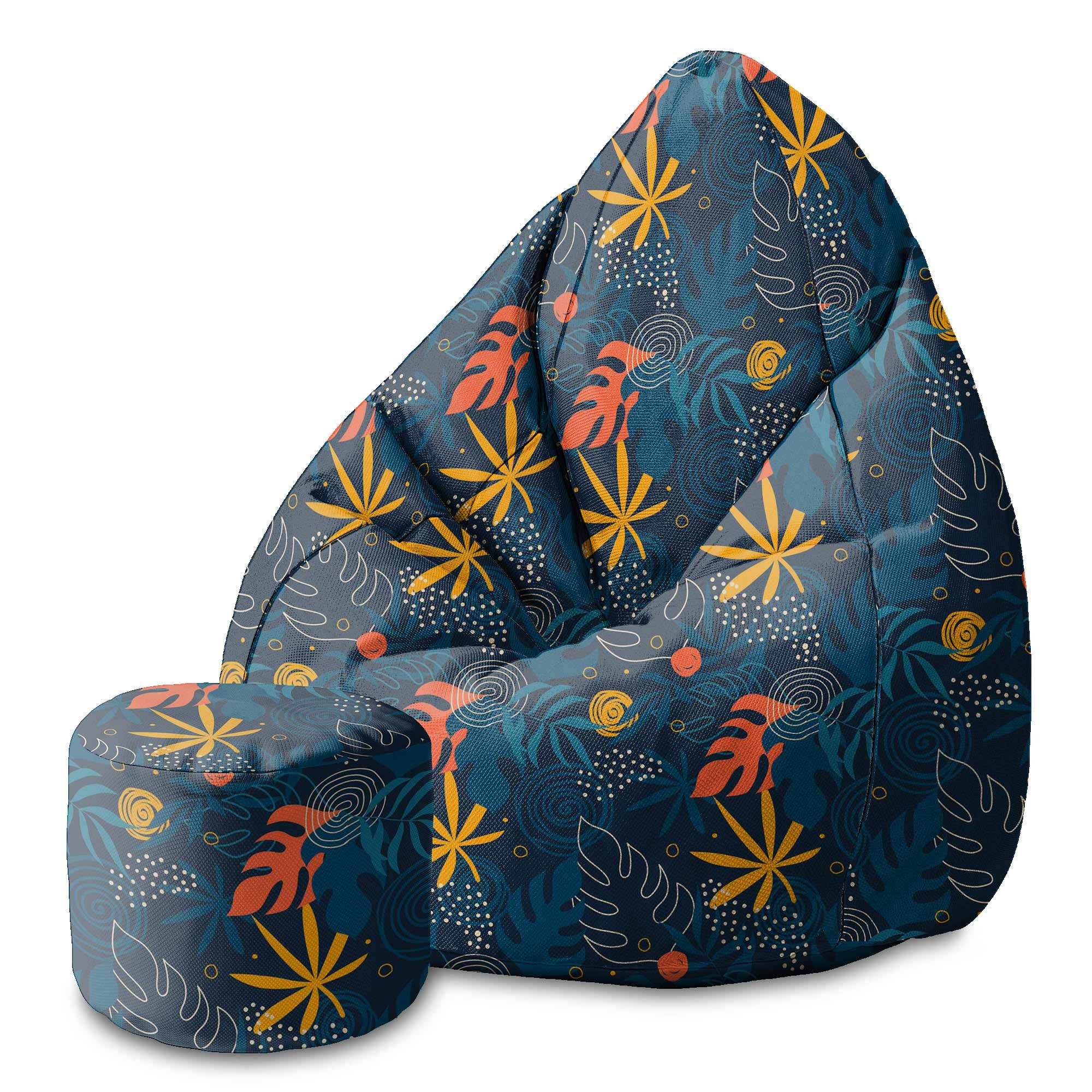 Runder Hocker Fußstütze Doodle Exotic