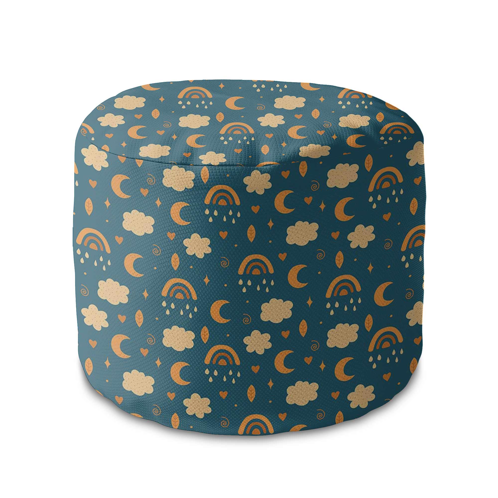 Runder Hocker Fußstütze Sky and Moon-Velvet