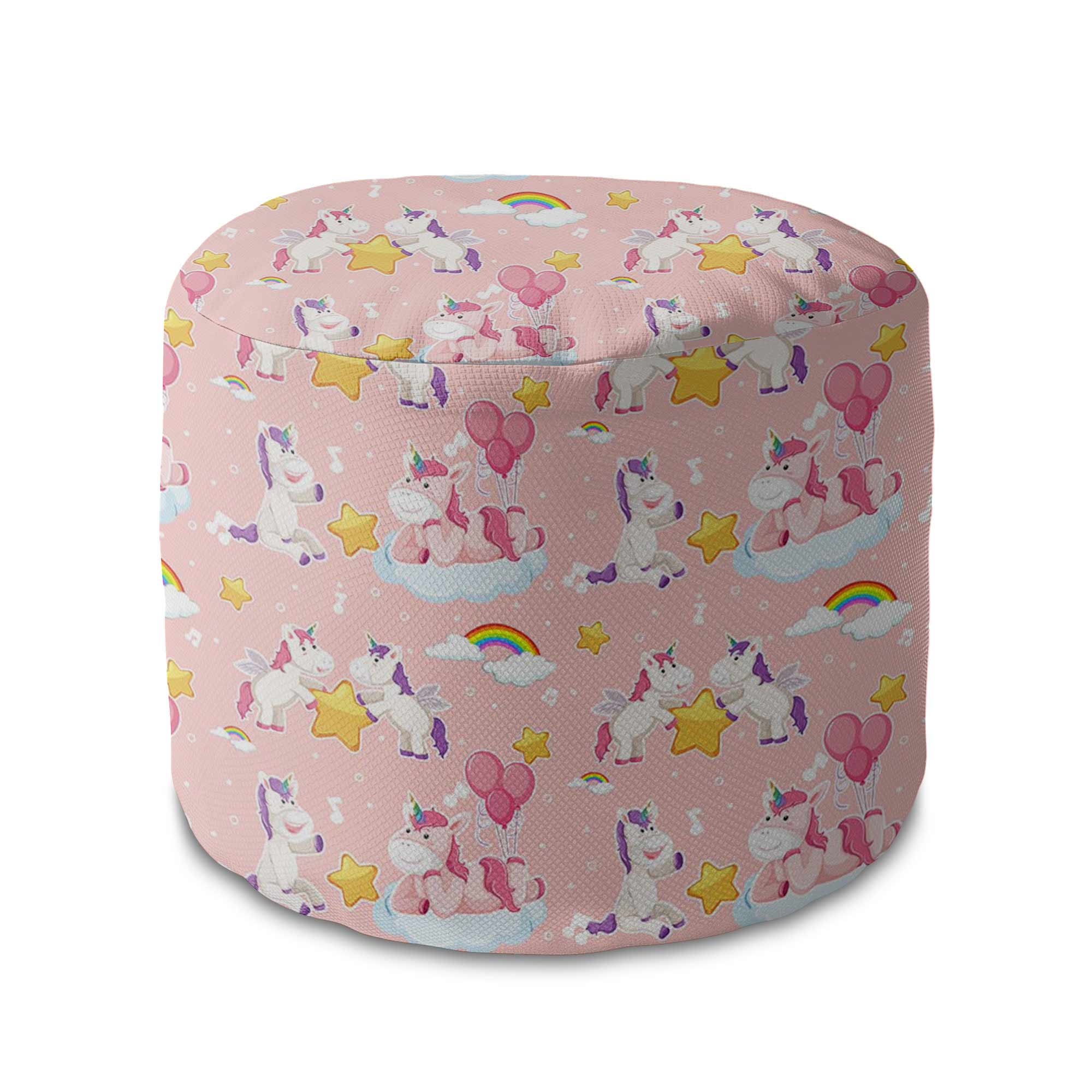 Runder Hocker Fußstütze Unicorn Have Fun-Velvet