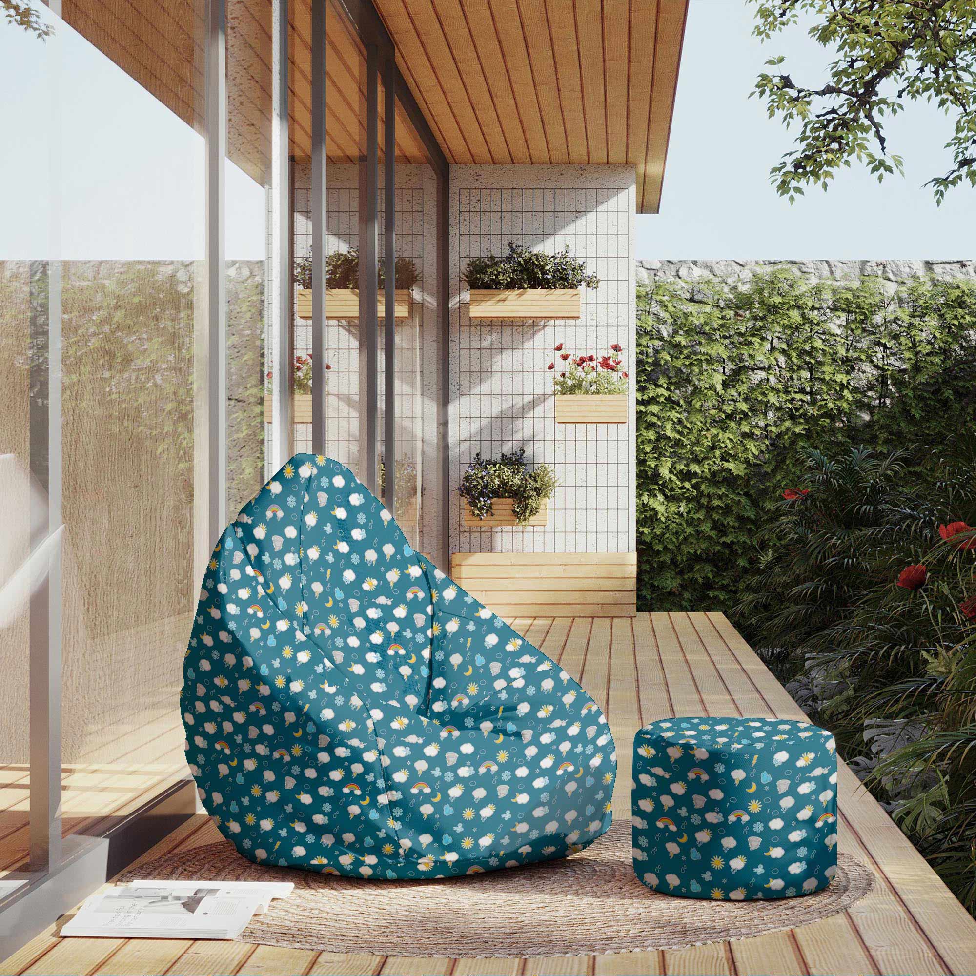 Runder Hocker Fußstütze Rainy Weather-Velvet