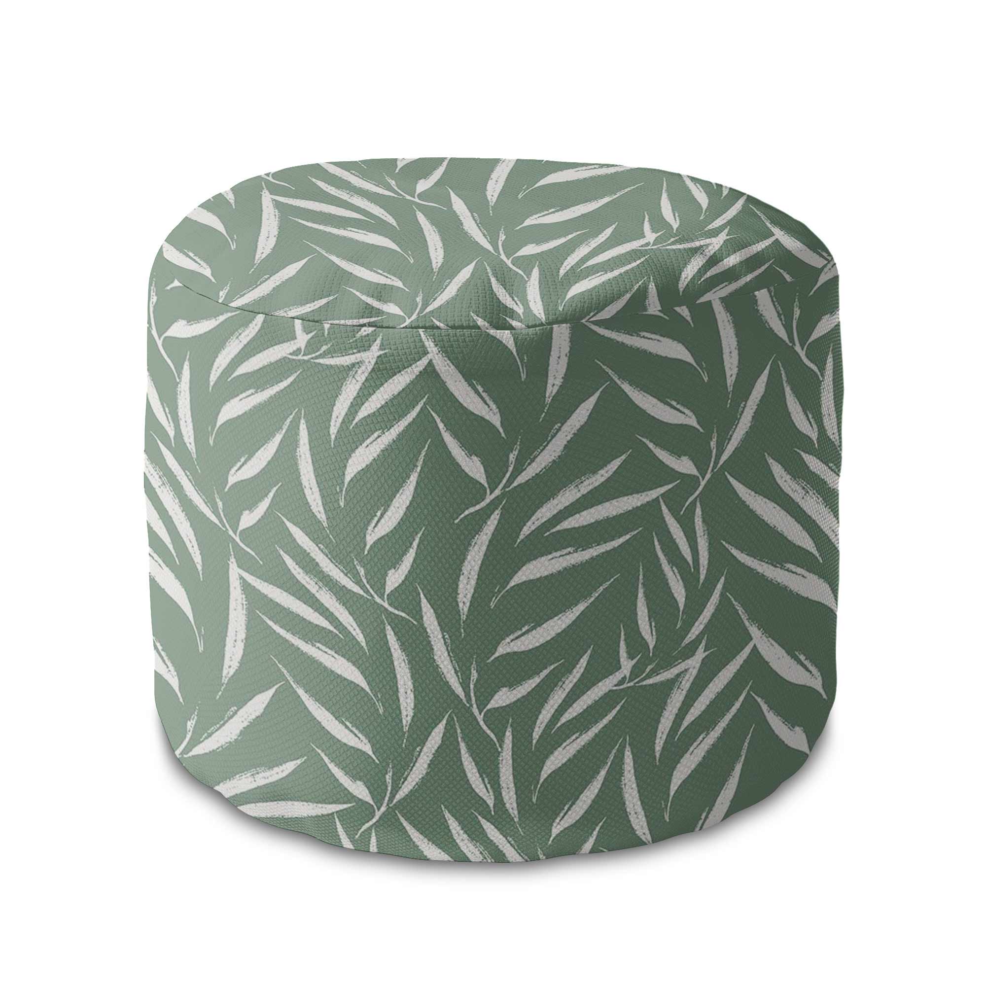 Runder Hocker Fußstütze Abstract Brush Leaves-Oxford