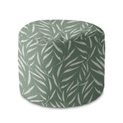 Round Pouf Footstool Abstract Brush Leaves