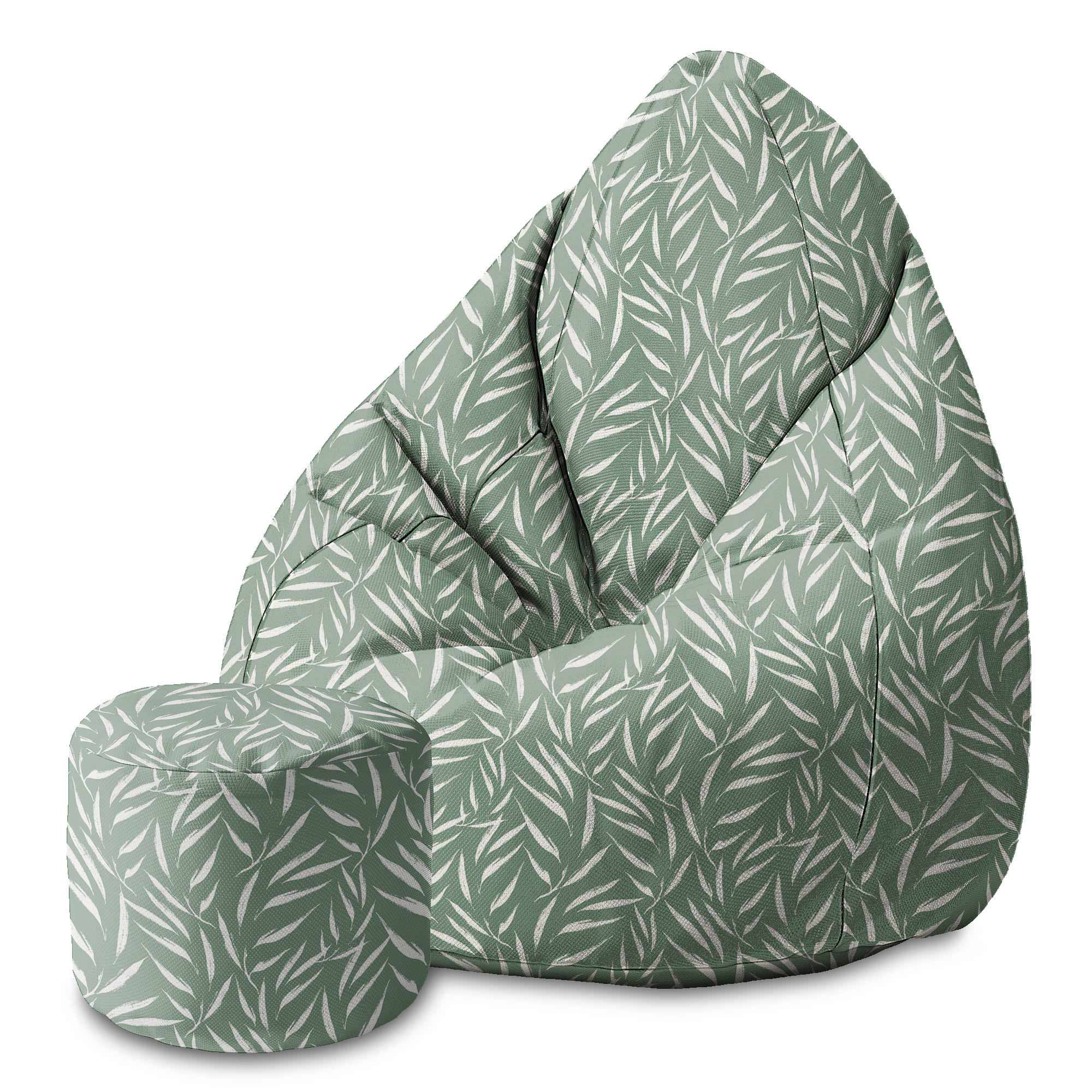 Runder Hocker Fußstütze Abstract Brush Leaves-Oxford