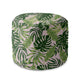 Runder Hocker Fußstütze Tropical Jungle Leaves-Velvet