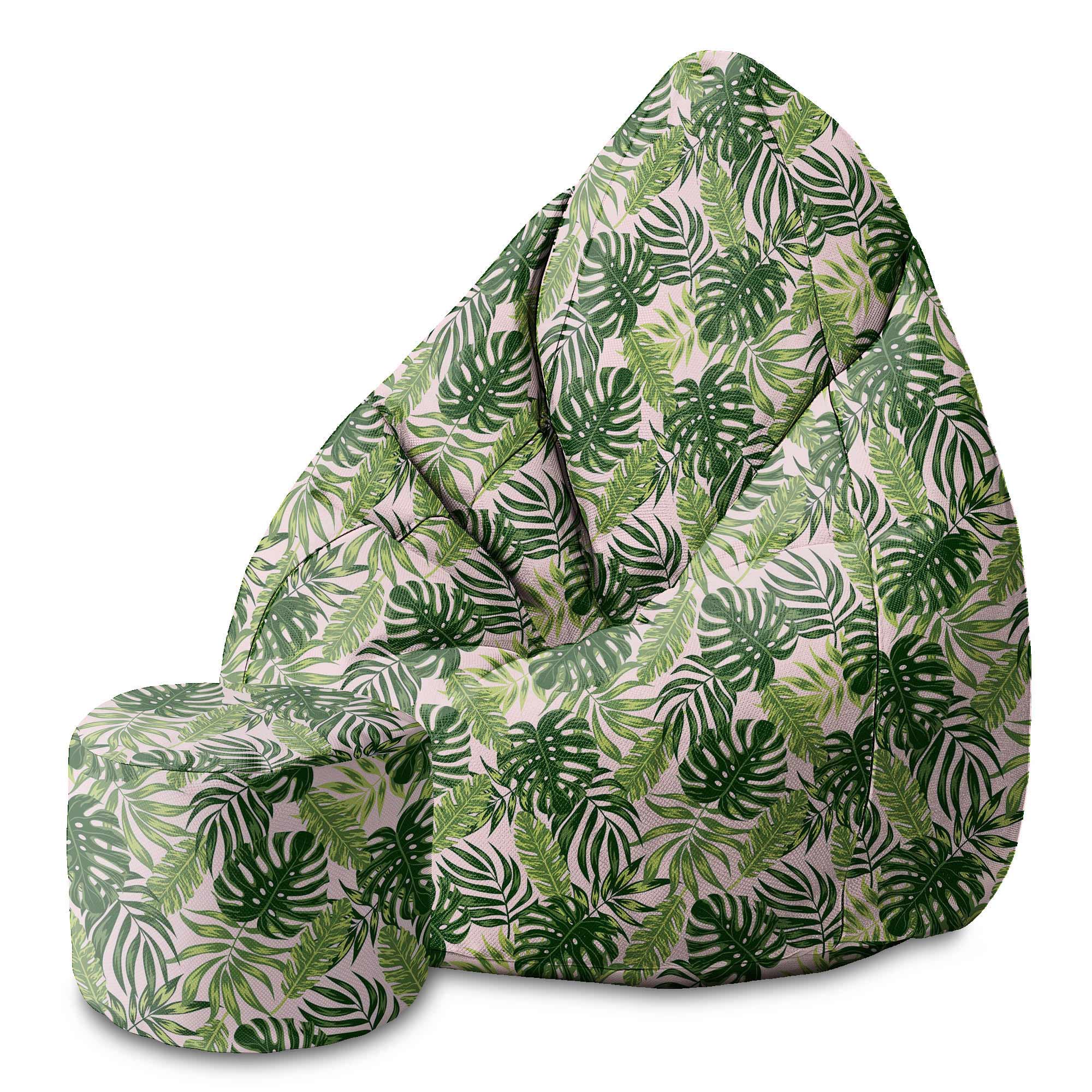 Runder Hocker Fußstütze Tropical Jungle Leaves-Oxford