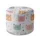 Round Pouf Footstool Sleepy Cats-Oxford