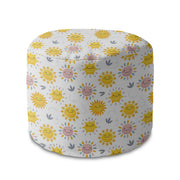 Round Pouf Footstool Sunny Morning-Oxford