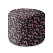 Runder Hocker Fußstütze Pink Flowers Muster-Oxford