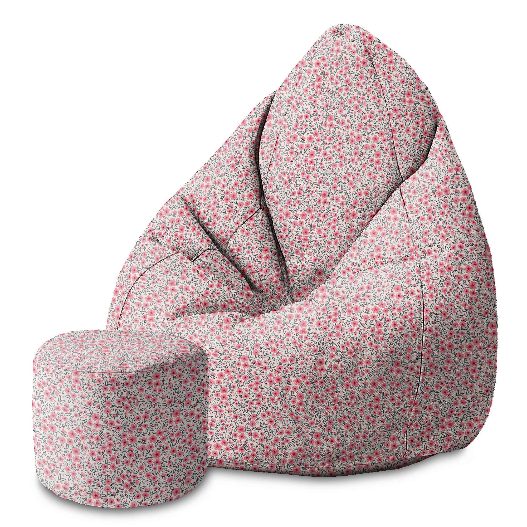 Runder Hocker Fußstütze Kleine Pinky Blumen-Oxford