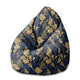 Puf Birnenform Monstera Gold Navy Blue-M-Oxford