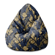 Puf Birnenform Monstera Gold Navy Blue-S-Oxford