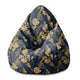Puf Birnenform Monstera Gold Navy Blue-S-Oxford