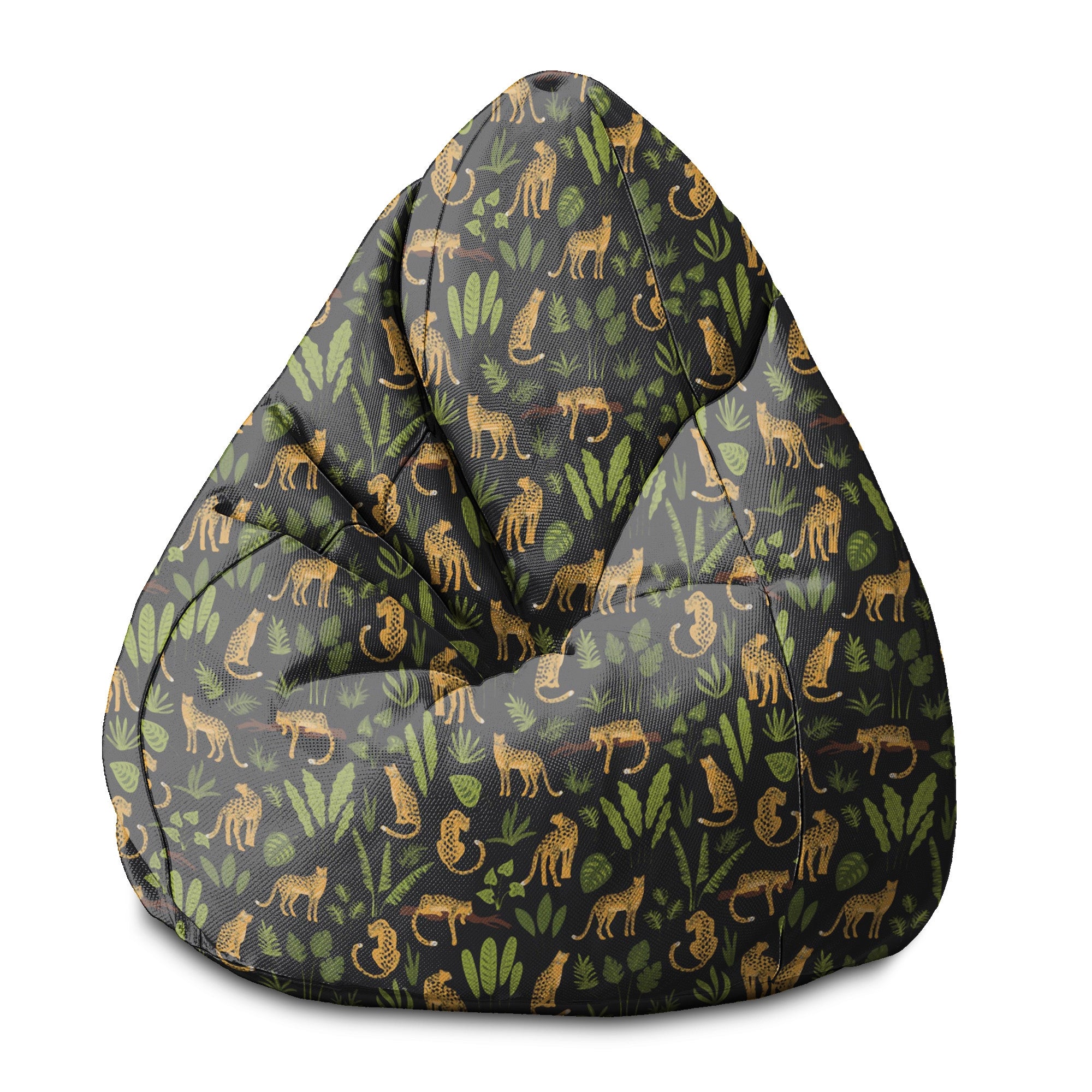 Sitzsack Pearshape Pantery auf Schwarz