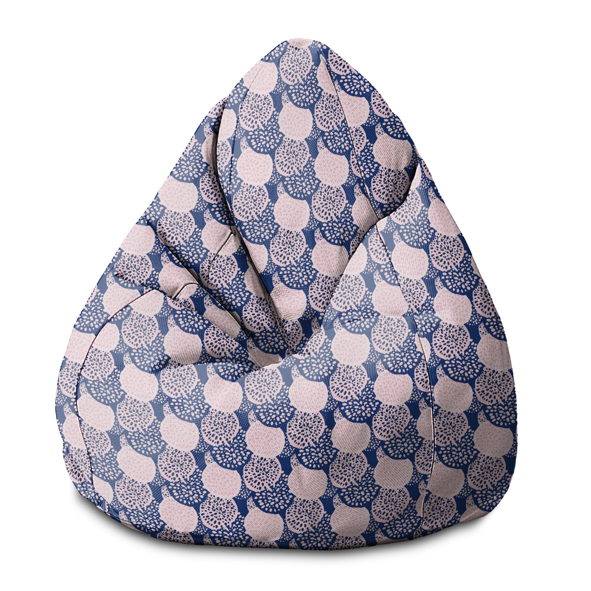 Sitzsack Pearshape Rosa und Blau Geometrisches Ornament