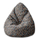 Sitzsack Pearshape Retro Schwarze Blätter-S-Velvet