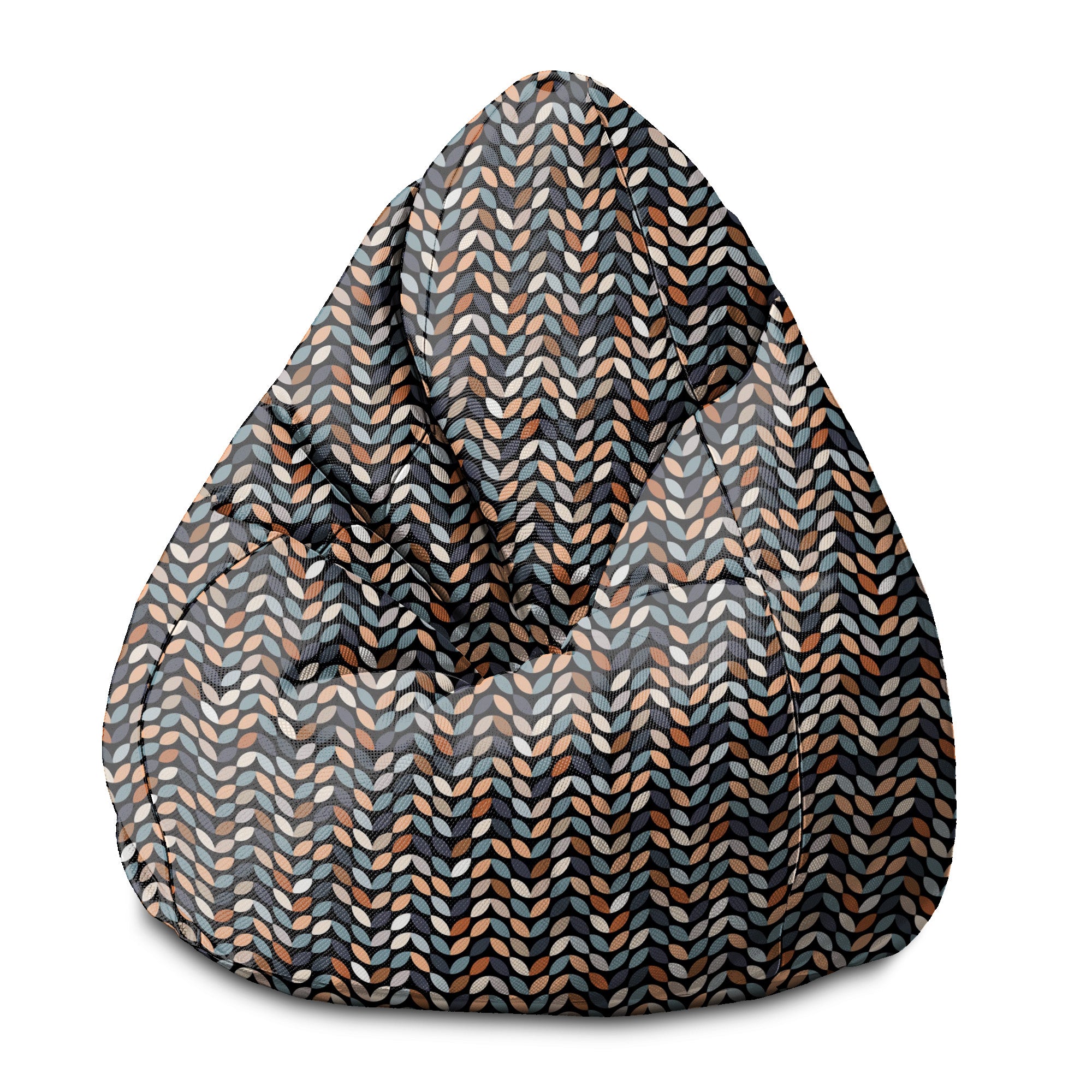 Sitzsack Pearshape Retro Schwarze Blätter