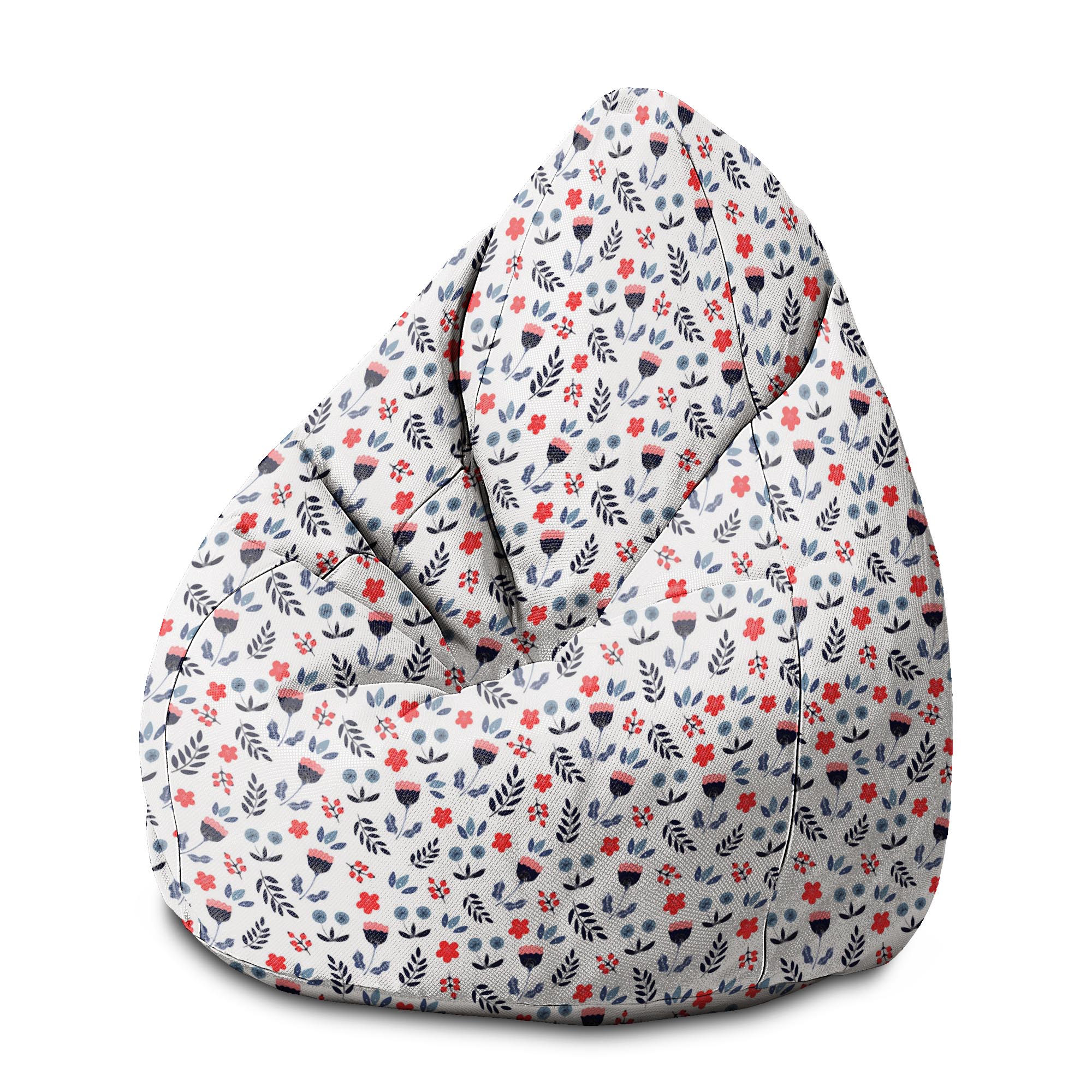 Sitzsack Pearshape Skandinavische Blumen-M-Oxford
