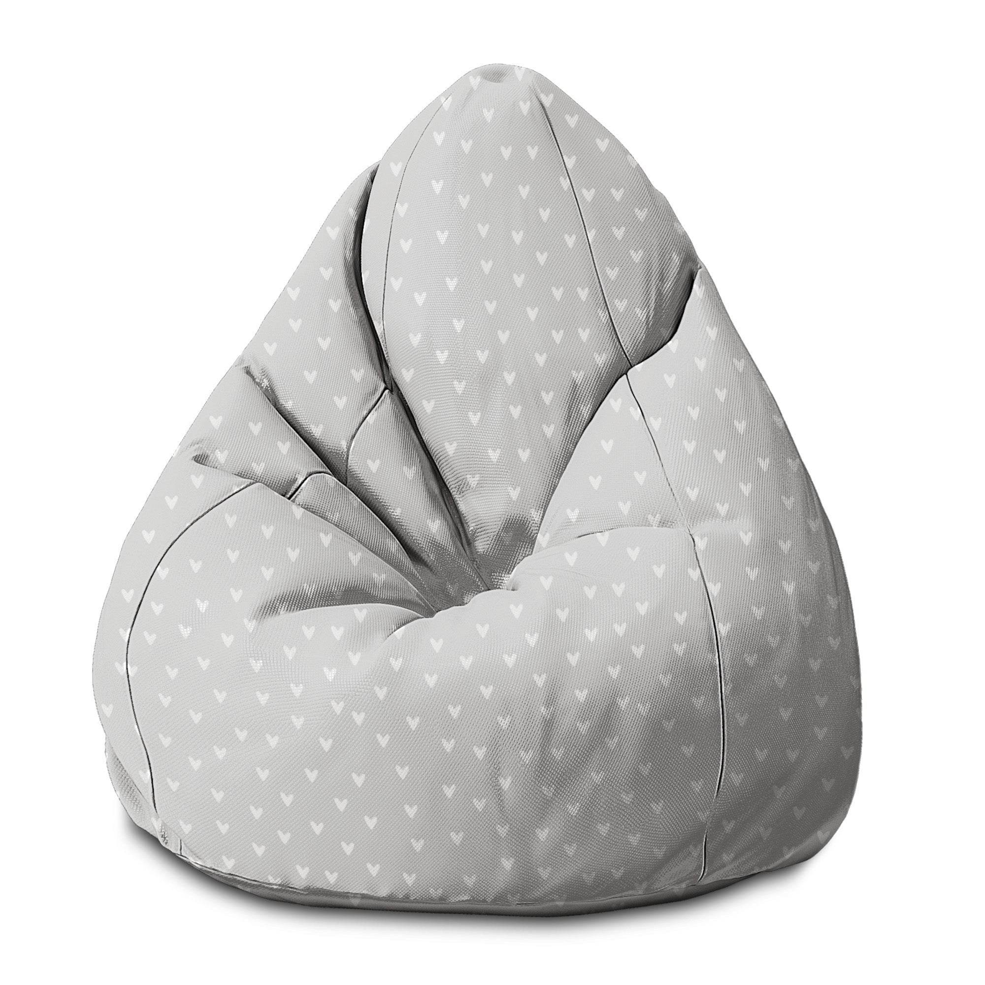 Puf Pearshape White Hearts