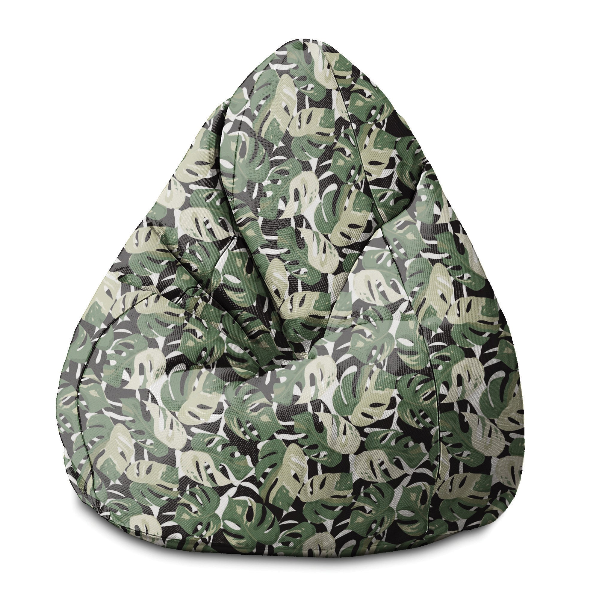 Sitzsack Pearshape Grün-Schwarz Monstera