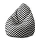 Sitzsack Pearshape Zig Zag Schwarz-M-Oxford