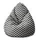 Sitzsack Pearshape Zig Zag Schwarz-S-Oxford
