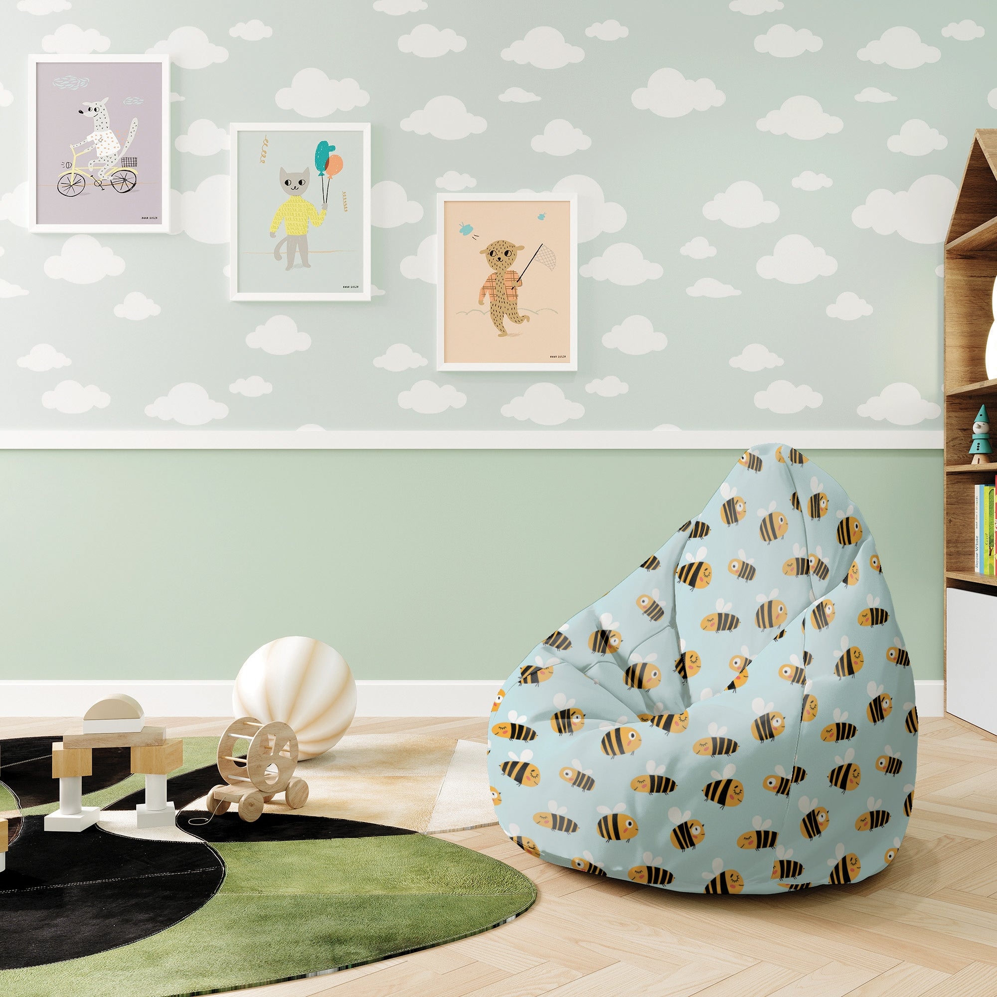 Pearshape Pouf Bee Life-Velvet-M