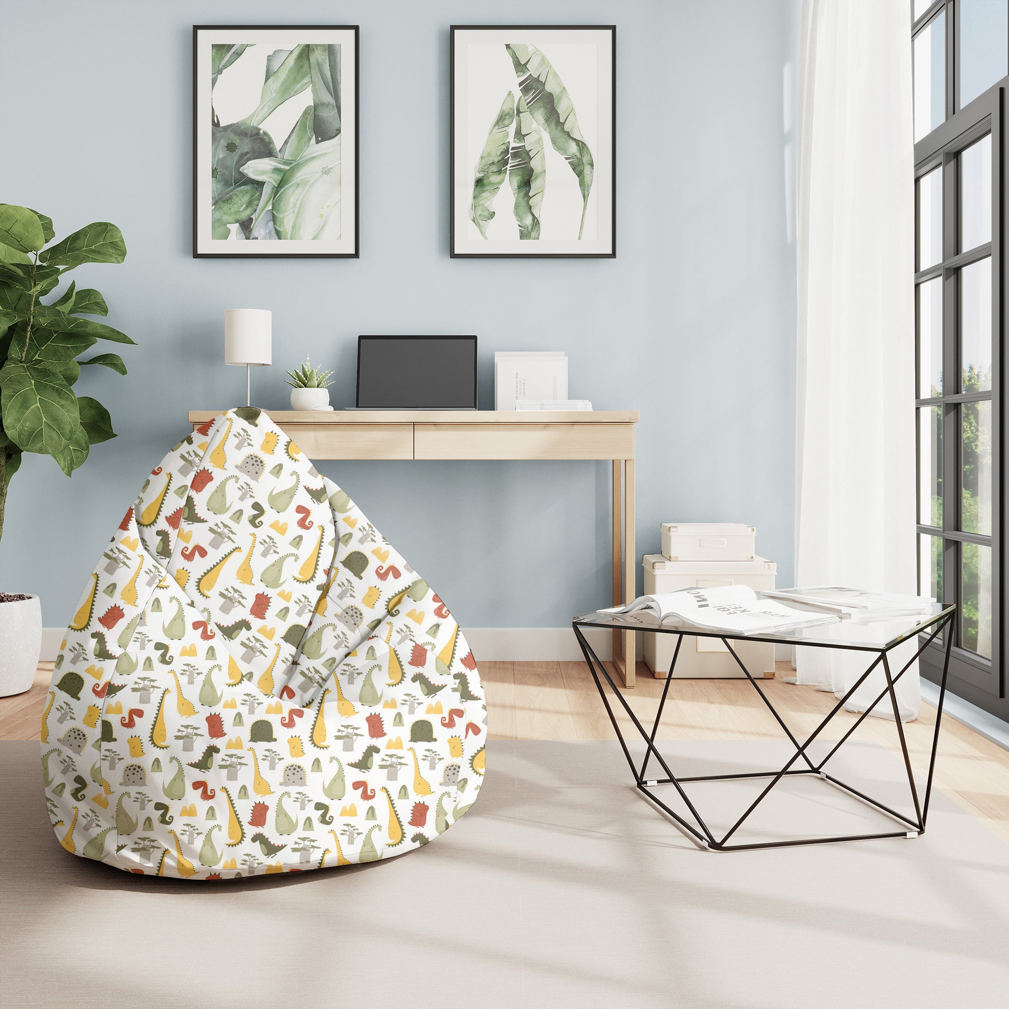 Sitzsack Pearshape Cartoon Stil Dinosaurier-M-Velvet