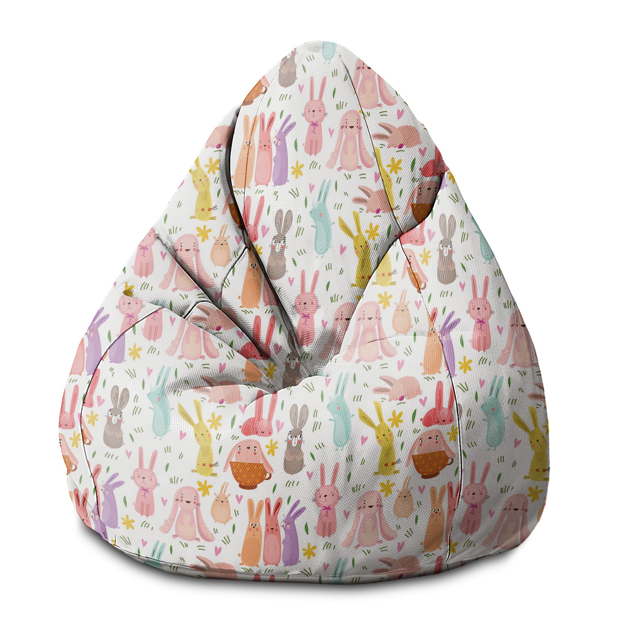 Puf Birnenform Bunte Hasen-S-Oxford