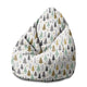 Pearshape Pouf Gold and Green Christmas Trees-M-Velvet