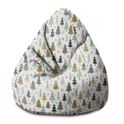 Pearshape Pouf Gold and Green Christmas Trees-S-Oxford