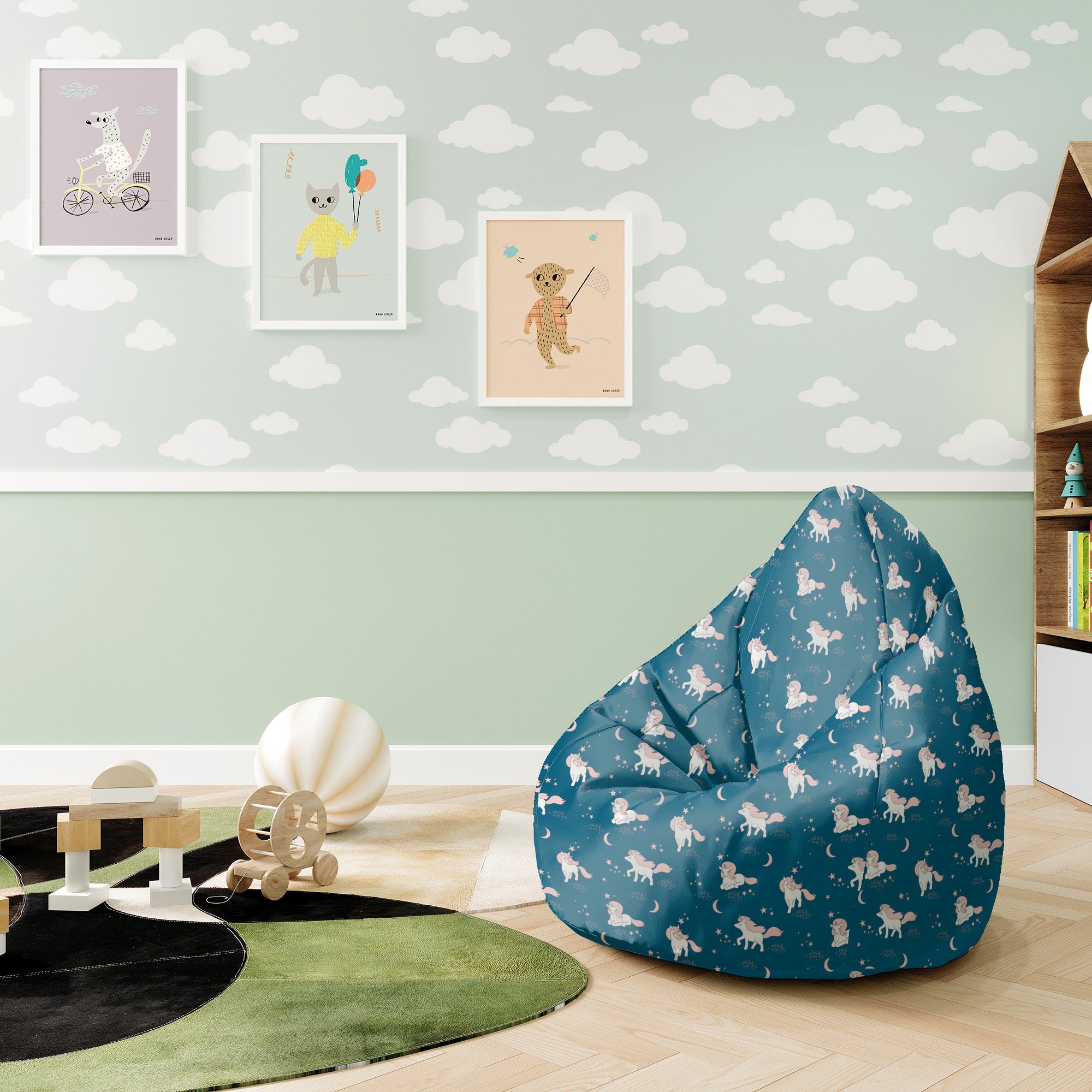 Sitzsack Birnenform Magisches Pinkes Einhorn