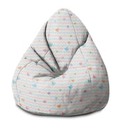 Sitzsack Birnenform Pastellherzen-S-Samt