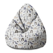 Sitzsack Birnenform Pastell Kinder Dinosaurier-S-Samt