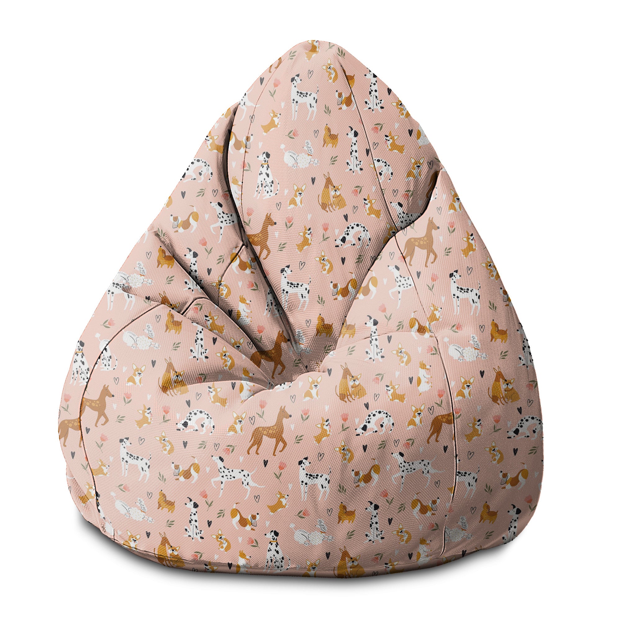 Sitzsack Birnenform Pinke Cartoon-Hunde