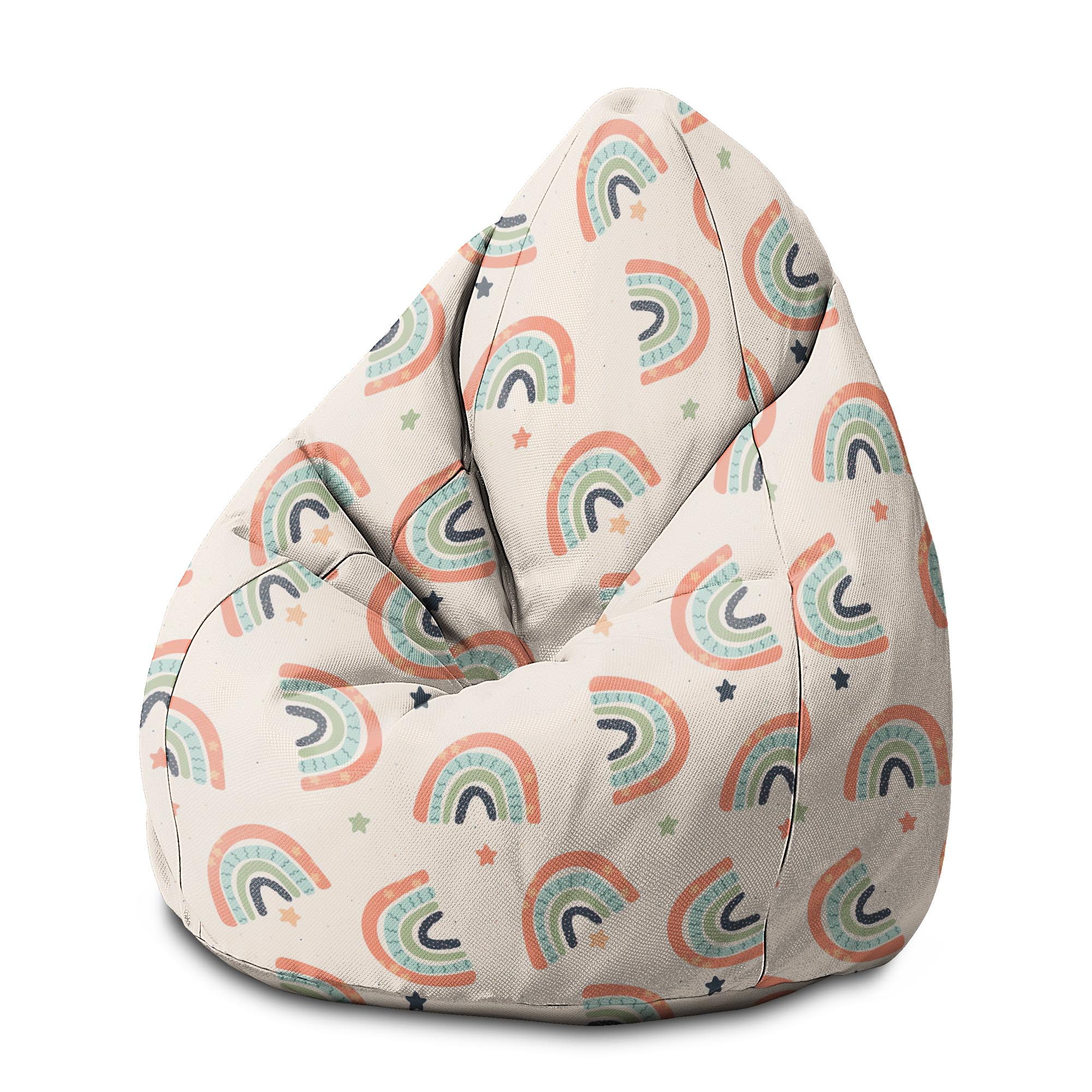 Puf Birnenform Boho Rainbow mit Sternen-M-Samt