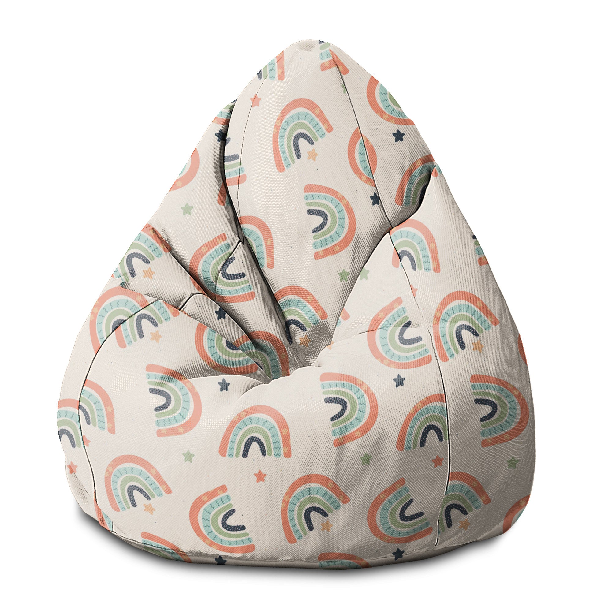 Puf Birnenform Boho Rainbow mit Sternen-S-Samt