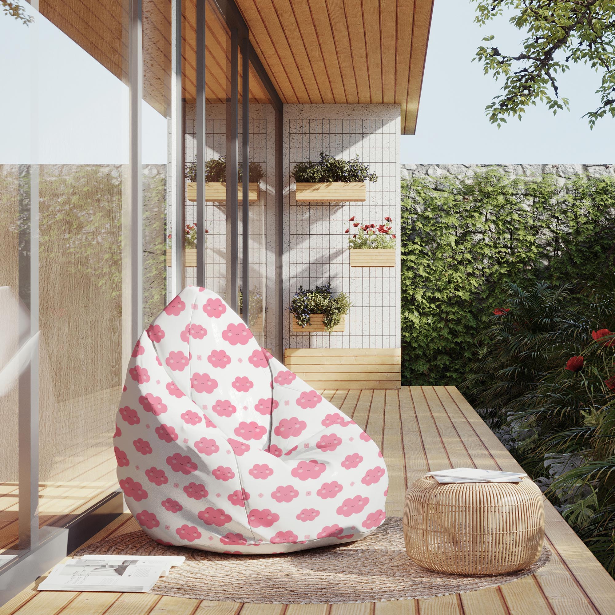 Puf Birnenform Wolkig Sonnig-M-Samt
