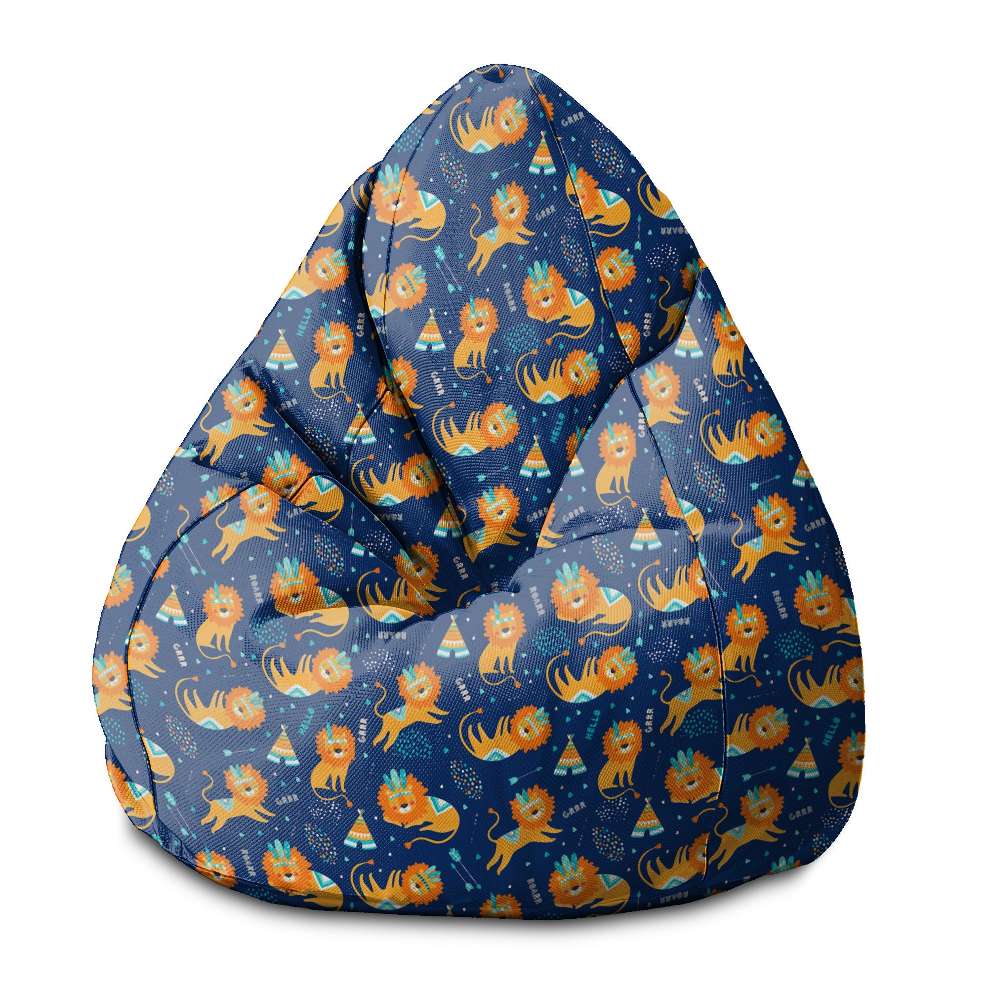 Pearshape Pouf Lions Roar-S-Velvet