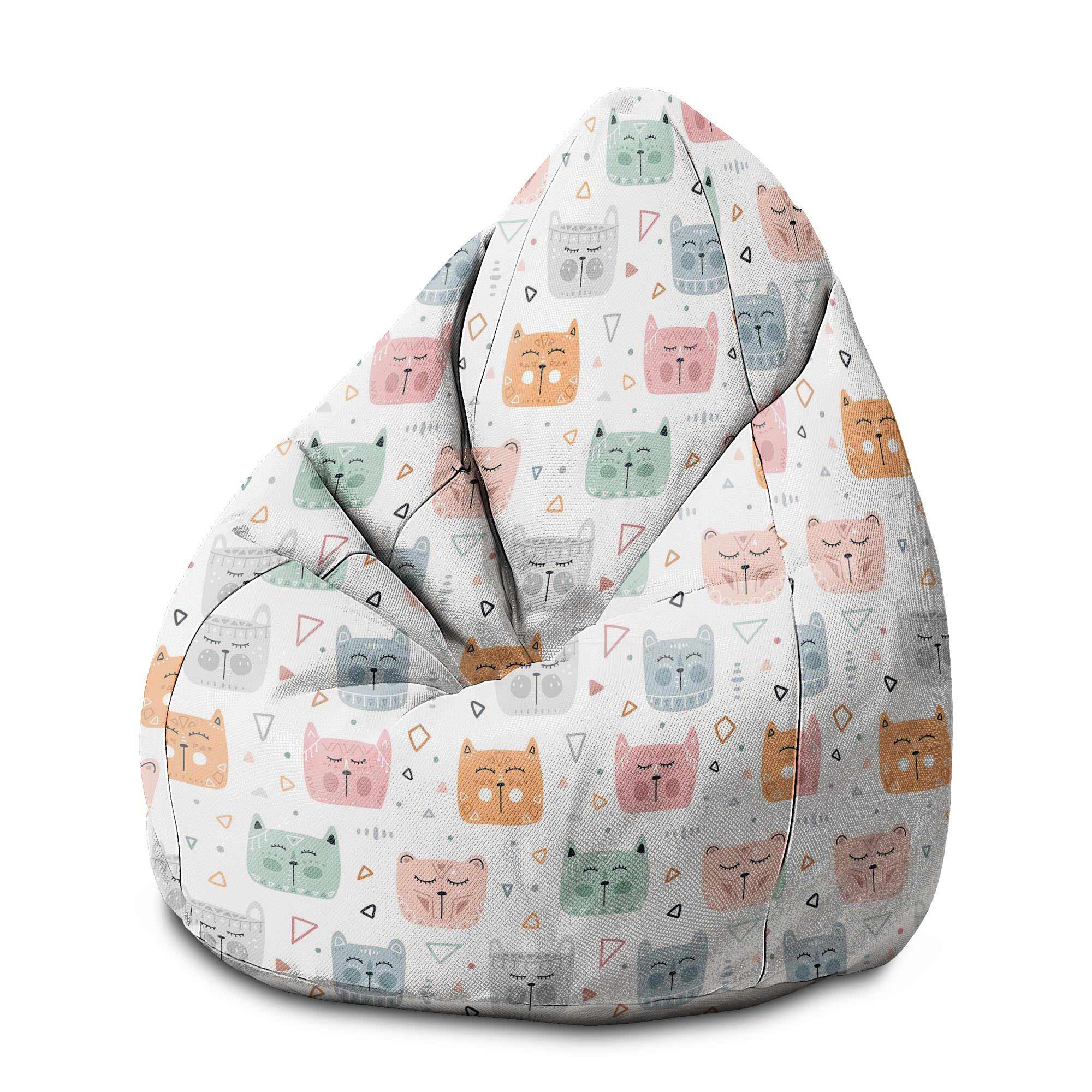 Puf Birnenform Schläfrige Katzen-M-Samt