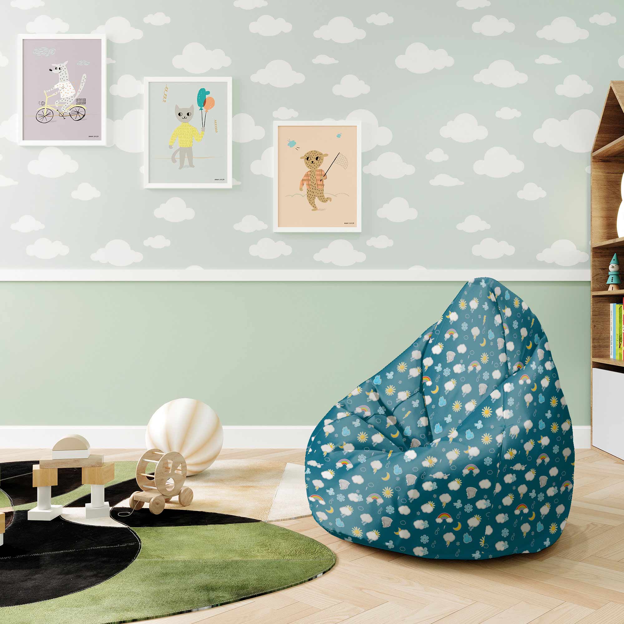 Puf Pearshape Deštivé Počasí