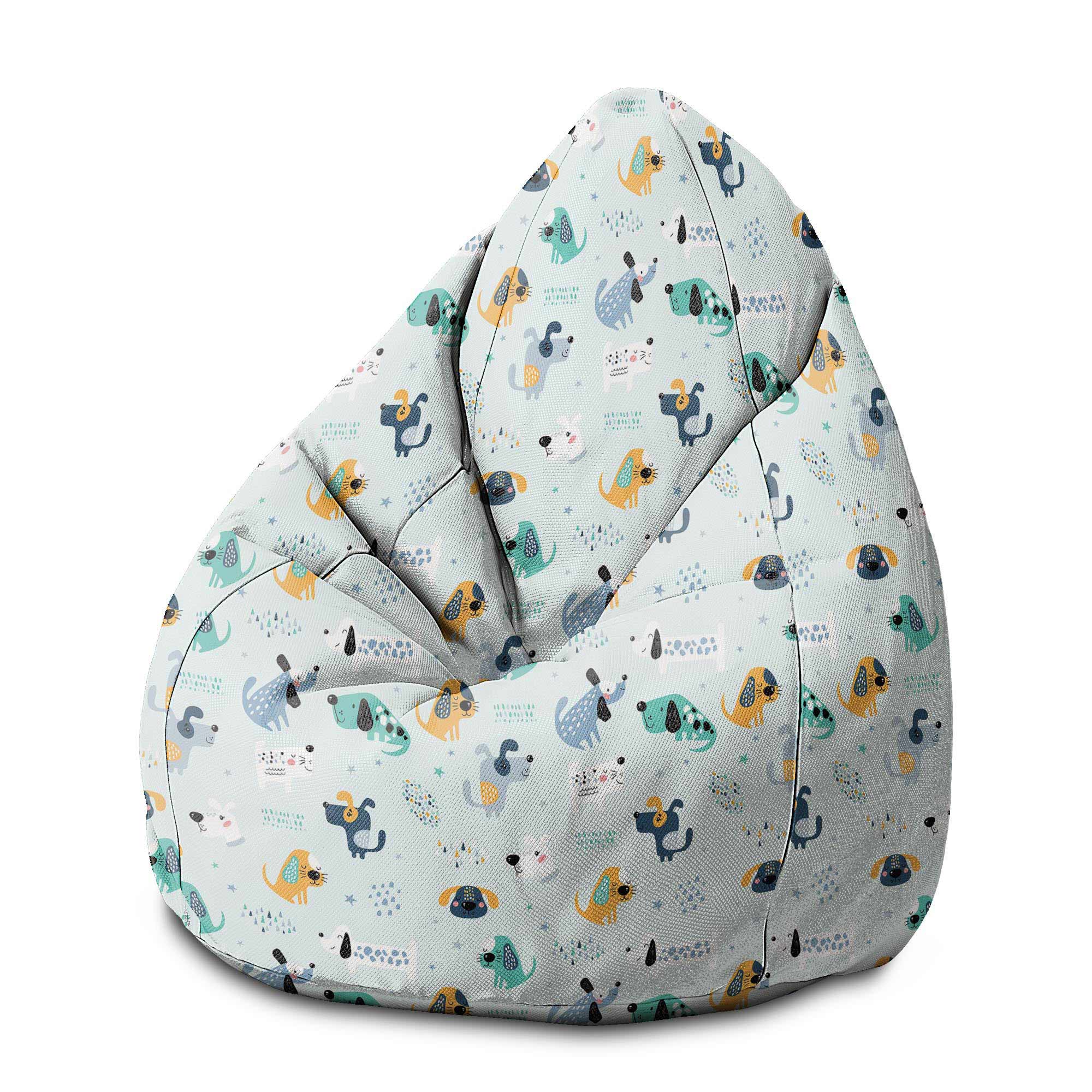 Puf Birnenform Cartoon Bunte Hunde-M-Oxford