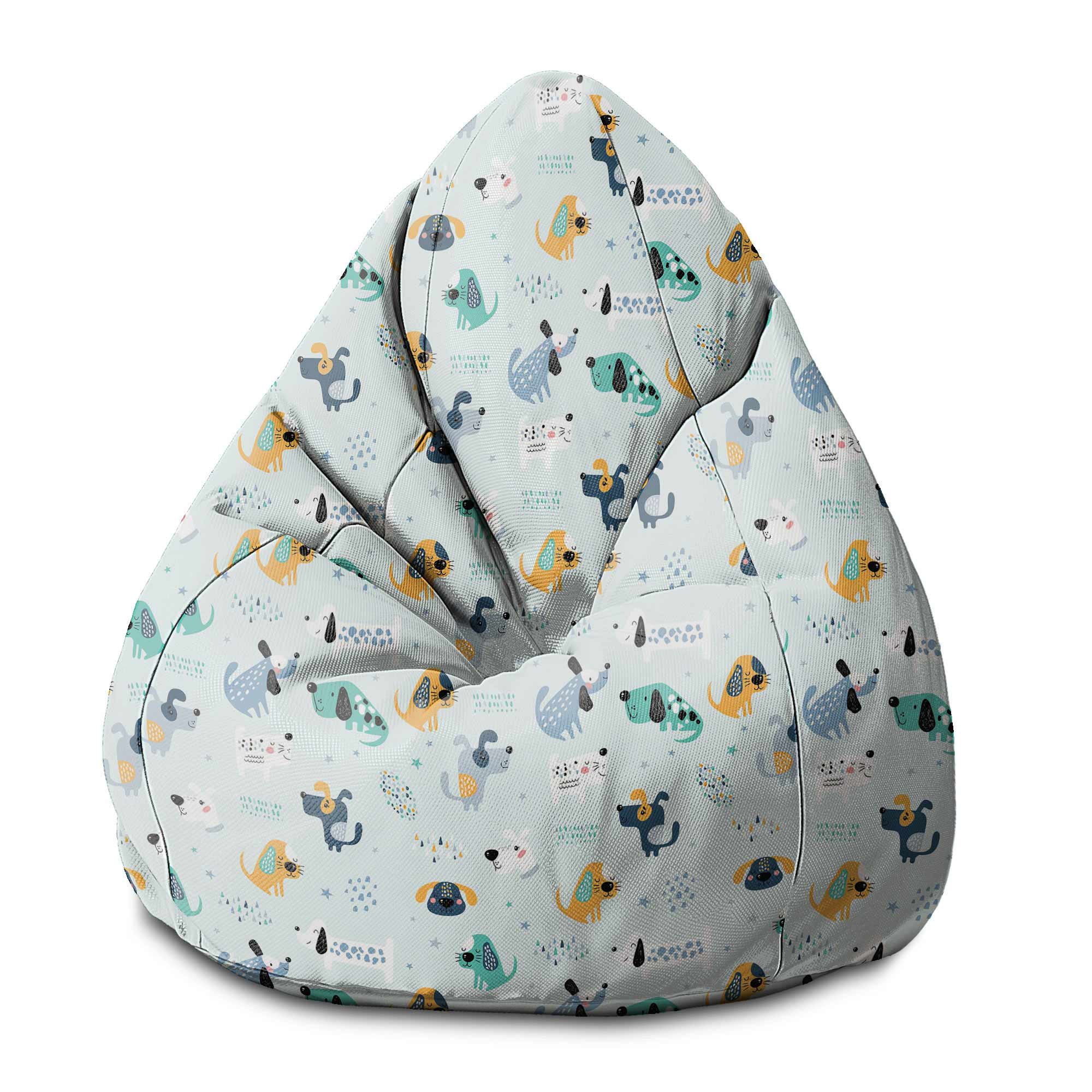 Puf Birnenform Cartoon Bunte Hunde