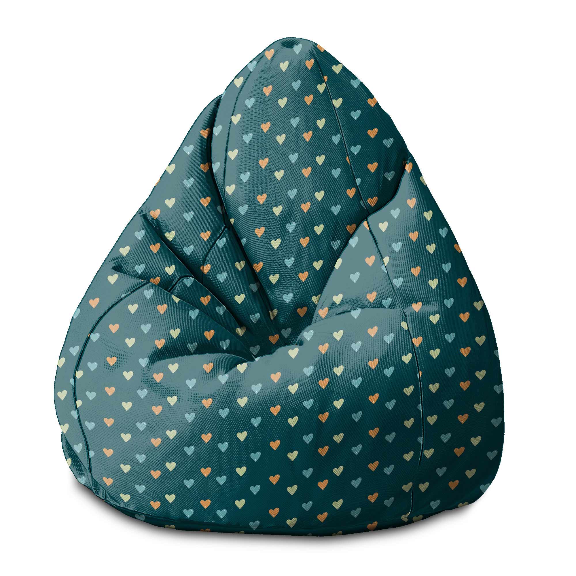 Pear-shaped Pouf Colorful Hearts-S-Oxford