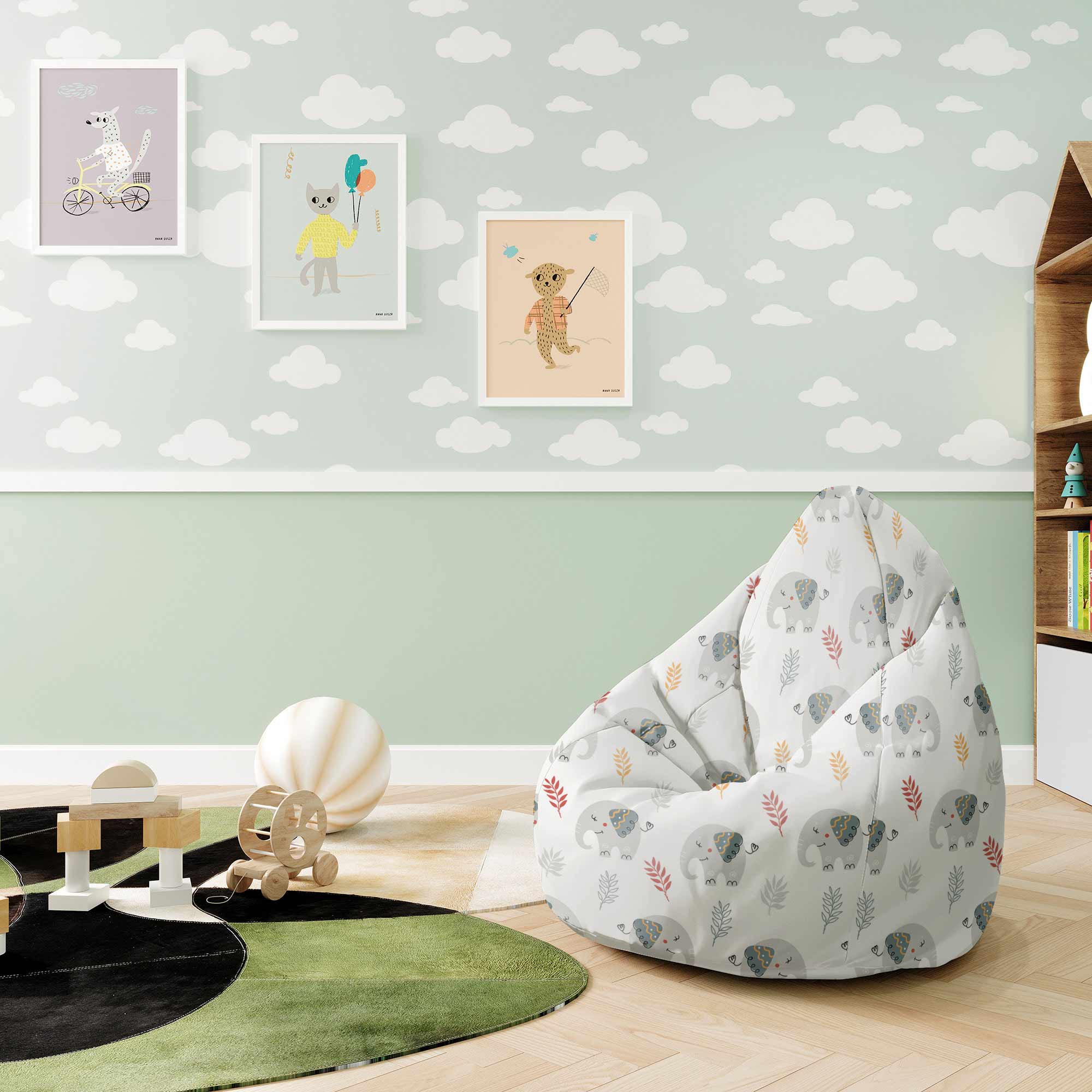Puf Birnenform Niedlicher Elefant