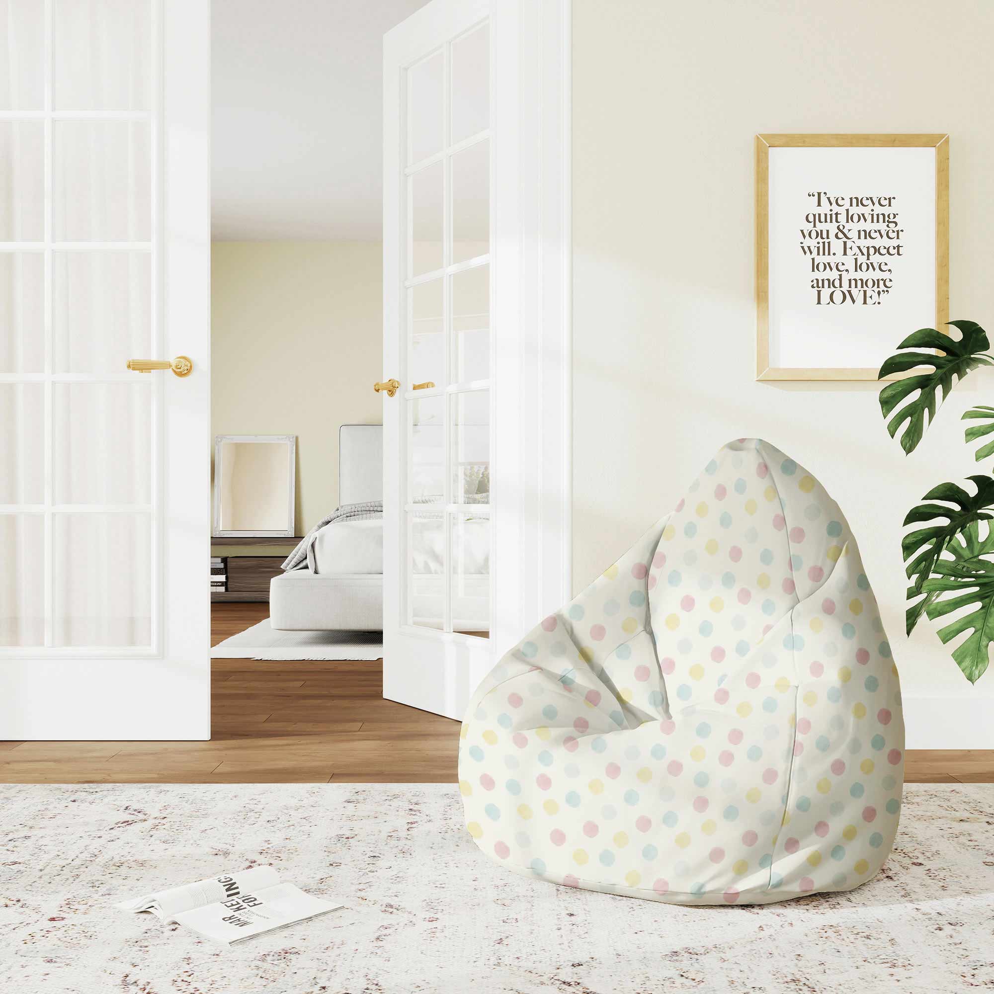 Sedací vak Pearshape Pastel Spots-M-Velvet