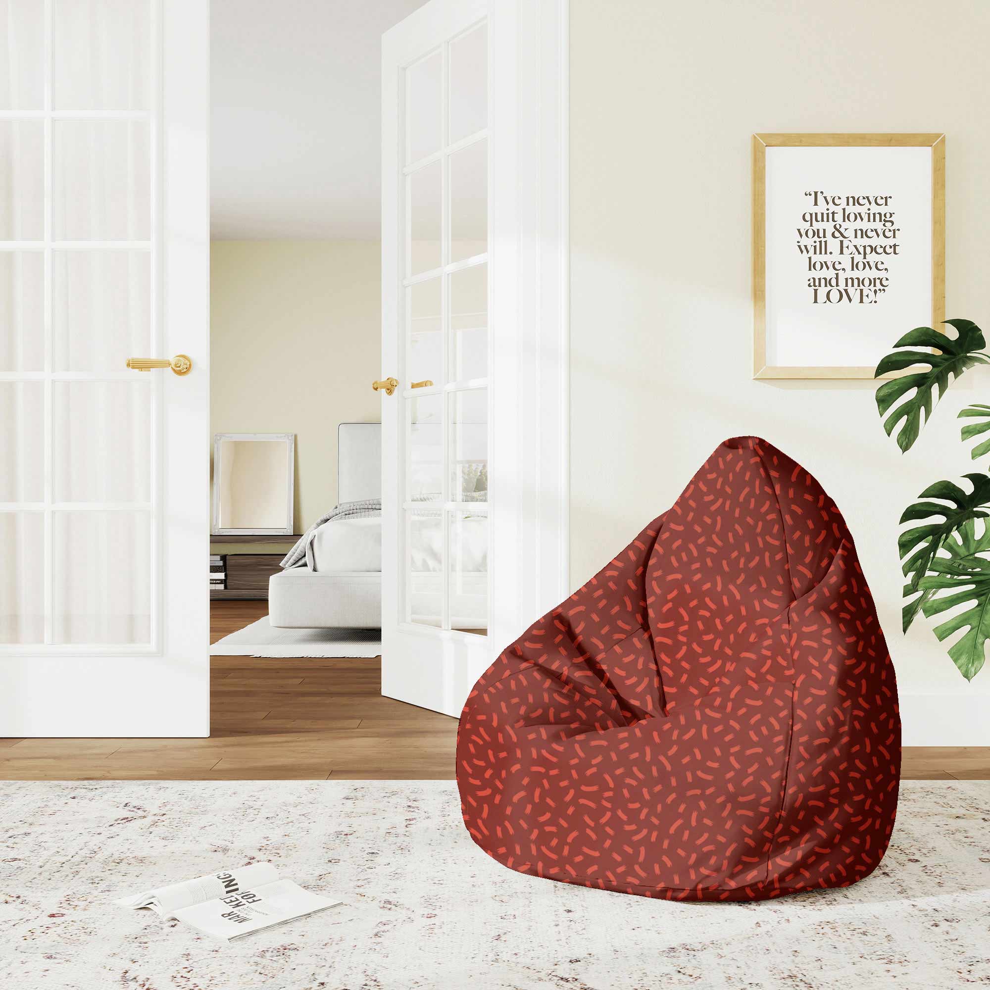 Puf Pearshape Abstract Stripes-M-Velvet