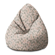 Puf Birnenform Botanisches Beige Muster-S-Samt