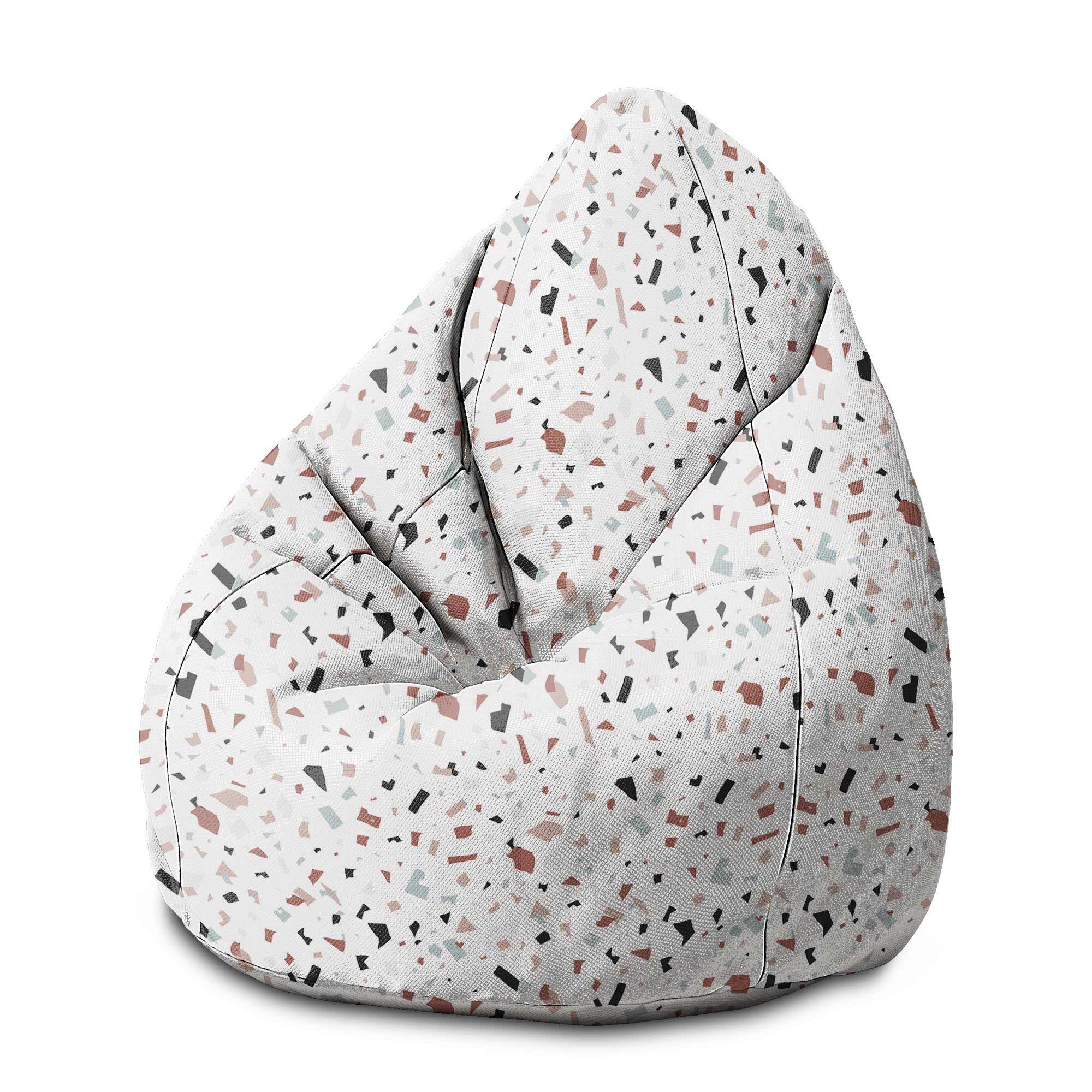 Puf Birnenform Brauner Terrazzo-M-Oxford